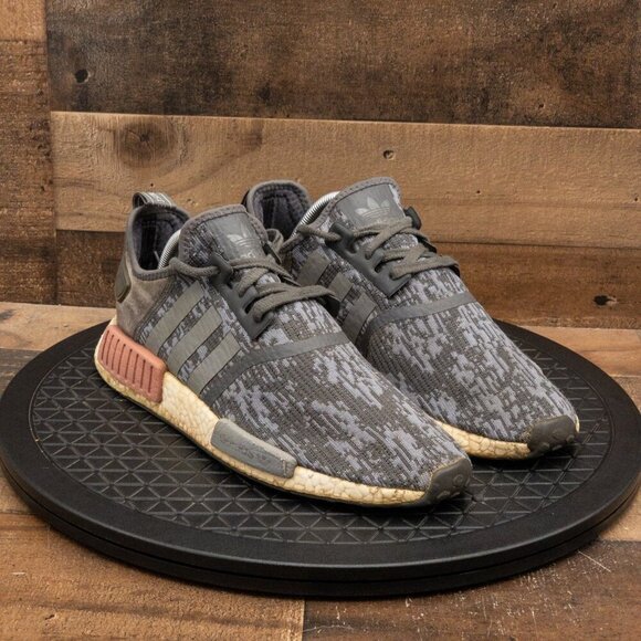 ADIDAS NMD R1 WOMENS ATHLETIC SHOES GRAY PINK LOW RUNNING GYM TRAIN SIZE 10.5 - Picture 3 of 9